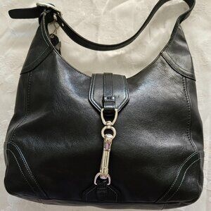 Coach black leather handbag